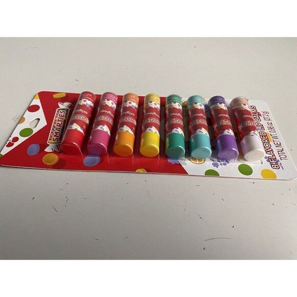 8 Pack TASTE BEAUTY SMARTIES FLAVORED Lip Balms Assorted Fruit Flavors NEW - Picture 6 of 14